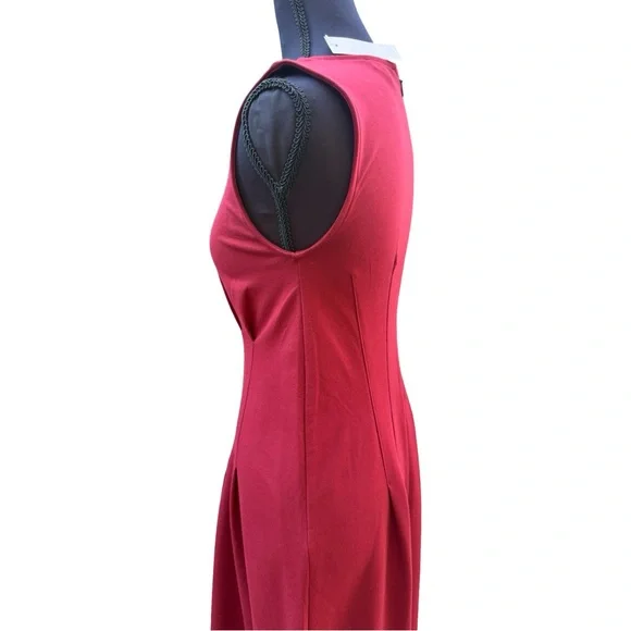 J. Crew Red Ponte Sleeveless Midi Dress Sz 2 NWT - Picture 3 of 6